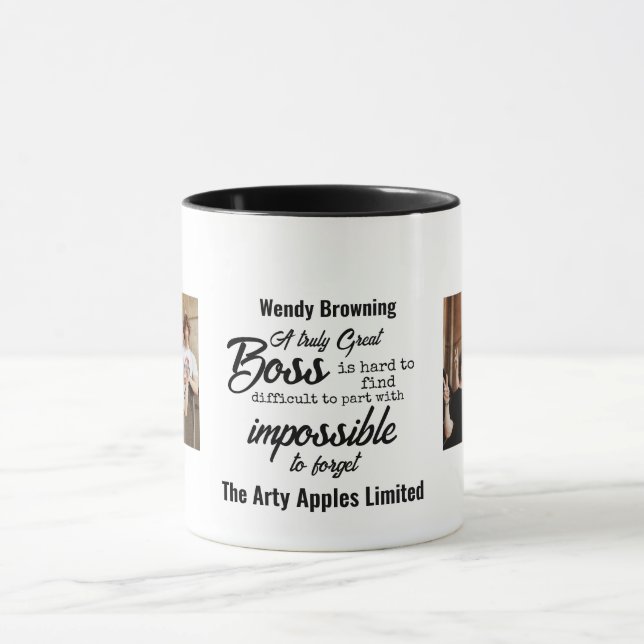 Meilleur patron avec photo d'équipe Mug (Centre)