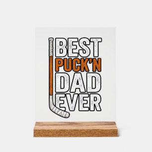Meilleur Père de Hockey Puck'n Papa Vector Design_