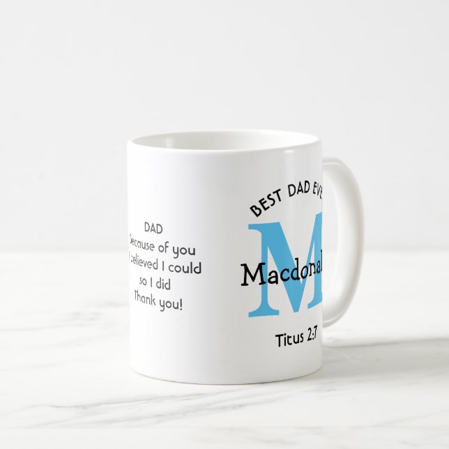 MEILLEUR PÈRE JAMAIS Personnalisé Café Mug (Devant droit)