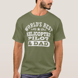 Meilleur pilote d'hélicoptère et T-shirt papa du m