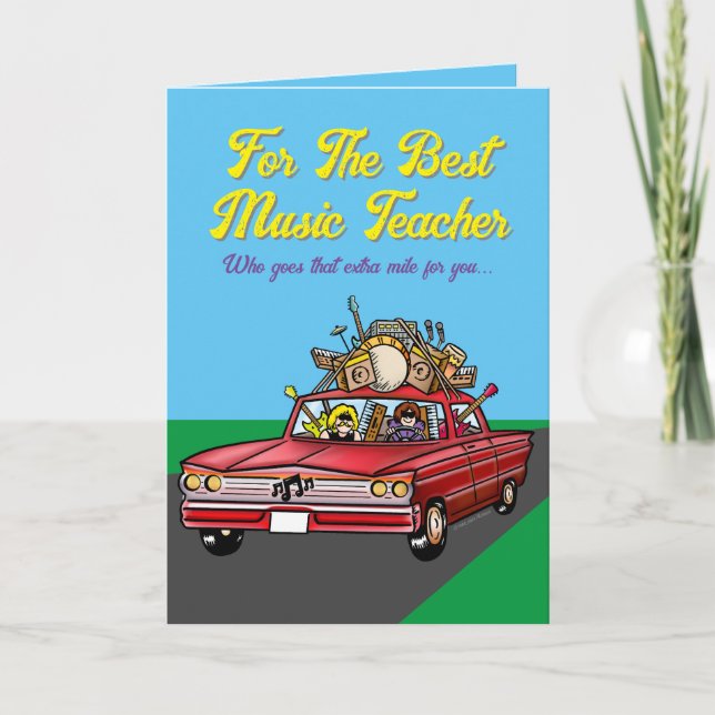Meilleur professeur de musique, carte de vœux (Devant)
