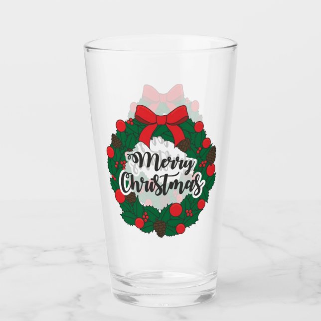 Meilleur sticker Joyeux Noël Coupe en verre (Devant)