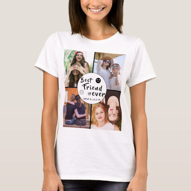 Meilleur T-shirt de collage 4 photos personnalisée (Devant)