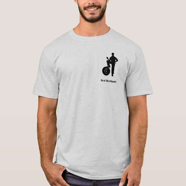Meilleur T-shirt en silhouette noire mécanique (Devant)