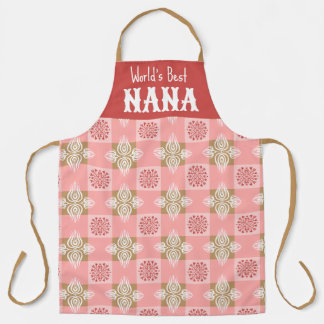 Meilleur tablier NANA du monde rouge Coeurs symétr