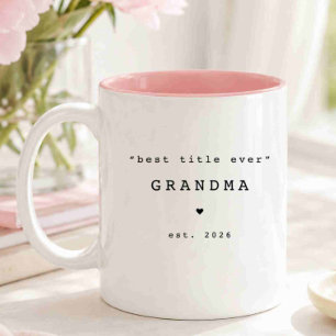 Meilleur titre jamais Mamie Mug personnalisé