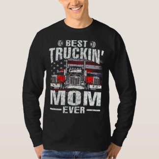 Meilleur Truckin' MOM Ever USA Drapeau T-shirt Pèr