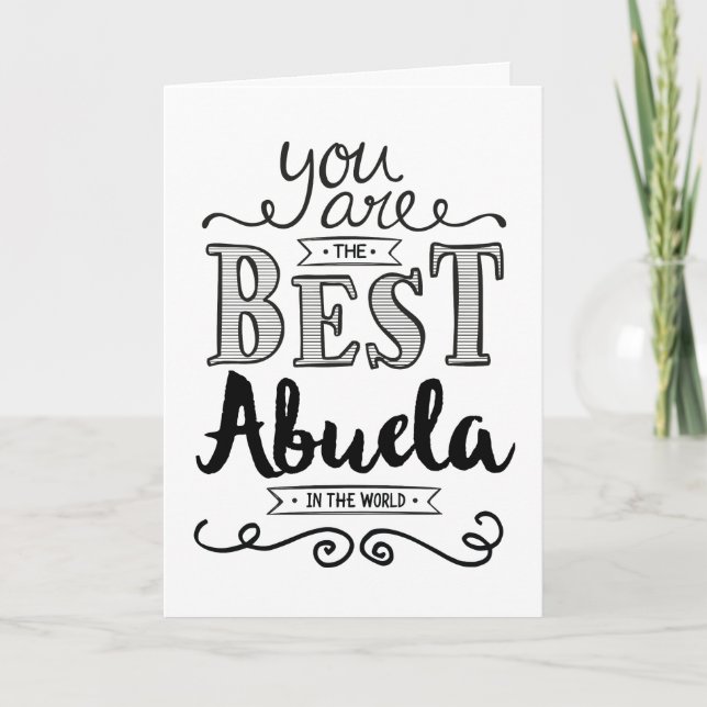 Meilleure Abuela dans le monde carte d'anniversair (Devant)