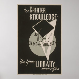 Meilleure bibliothèque de connaissances Poster WPA
