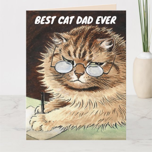 MEILLEURE CARTE CAT PAPA JAMAIS ANNIVERSAIRE (Devant)