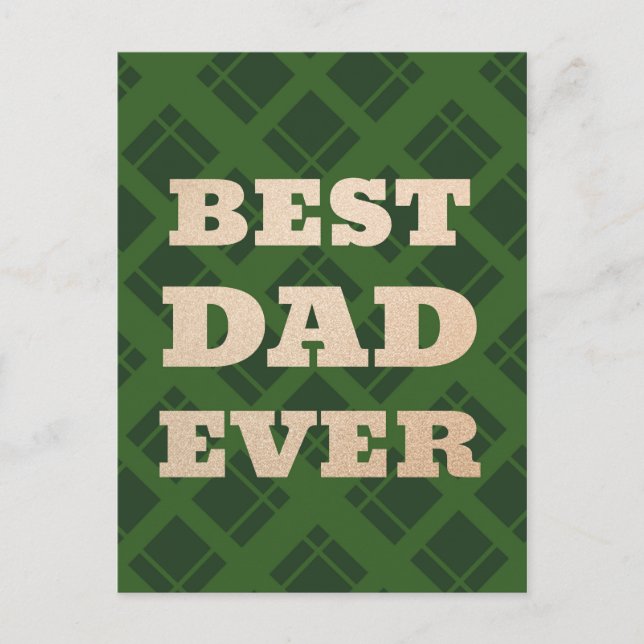 Meilleure carte de Fête des pères verte de papa (Devant)