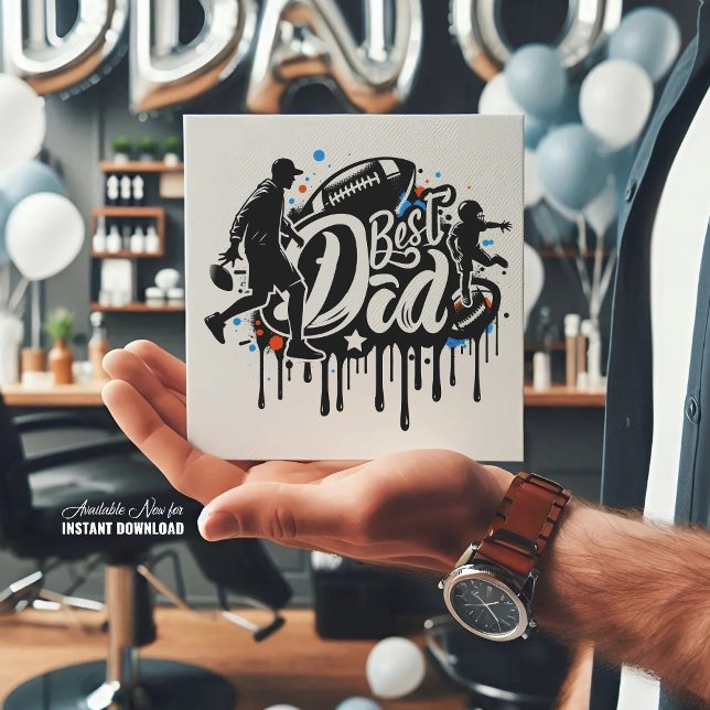 Meilleure Carte de Fêtes pour Papa Football graffi (Créateur téléchargé)