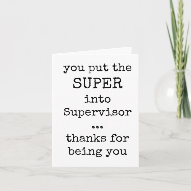 Meilleure carte de superviseur, appréciation, mini (Devant)