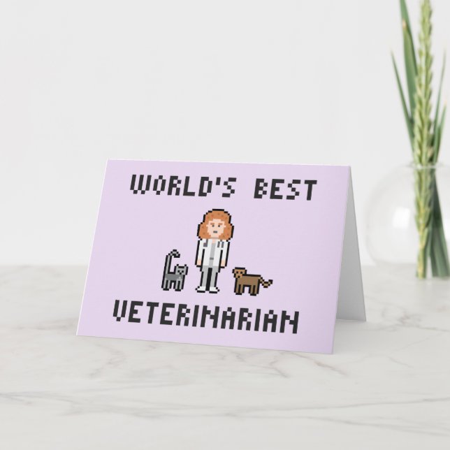 Meilleure carte de voeux féminine vétérinaire au m (Devant)