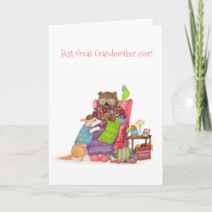 Meilleure carte grand-mère jamais avec l'ours mign