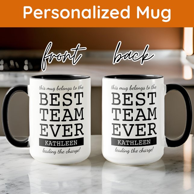 Meilleure Équipe de Tous les Temps Mug avec Nom Pe (coworker gift mug, team appreciation gift, employee appreciation mug, christmas gifts for staff)