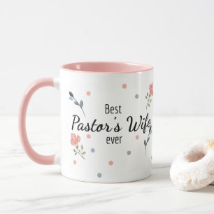 Meilleure femme de pasteur jamais rose florale Mug