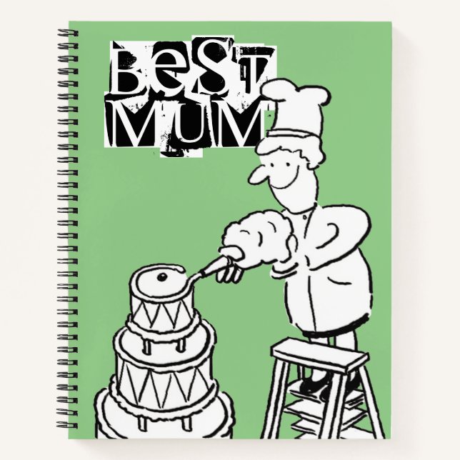 Meilleure femme pâtissière décorant Carnet gâteau  (Devant)