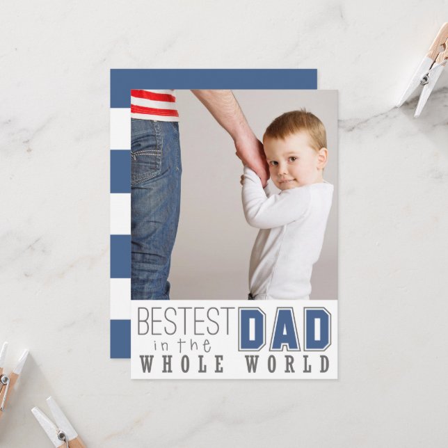 Meilleure Fête des pères papa Carte photo plat / B (Devant/Arrière en situation)