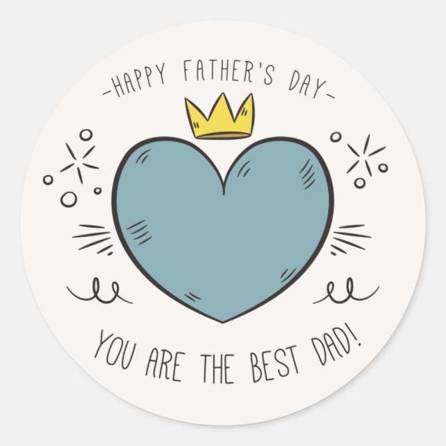 Meilleure Fête des pères papa heureux | Sticker (Devant)