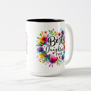 Meilleure fille jamais floral Mug