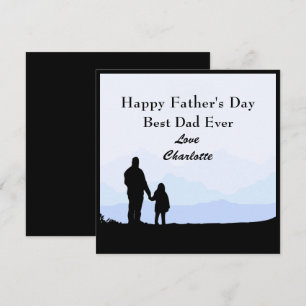 Meilleure fille papa Silhouette Nom carte de Fête 