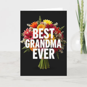 Meilleure Grand-mère du Monde Carte de Bouquet de