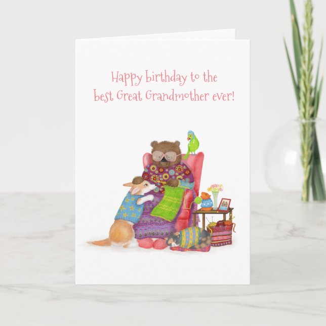 Meilleure grande mère carte d'anniversaire avec ou (Devant)