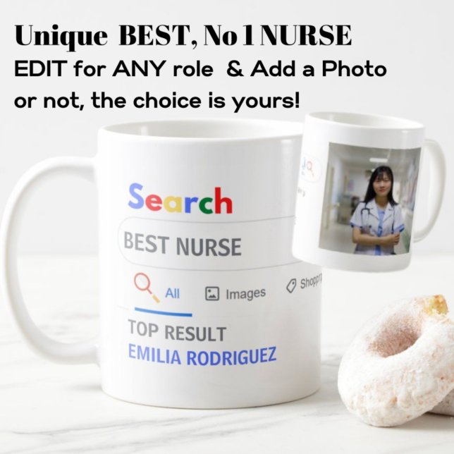 MEILLEURE INFIRMIÈRE Photo Mug Nouveauté Recherche (Créateur téléchargé)