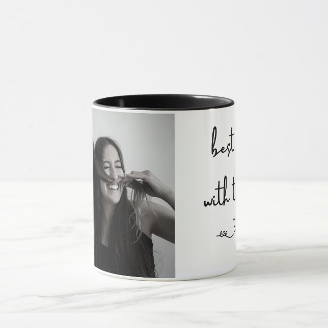 Meilleure journée avec le meilleur Mug photo noir  (Centre)