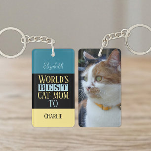 Meilleure maman chat ajouter nom photo bleu jaune