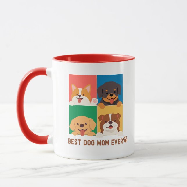 "Meilleure maman chien jamais" Mug cadeau parfait  (Gauche)
