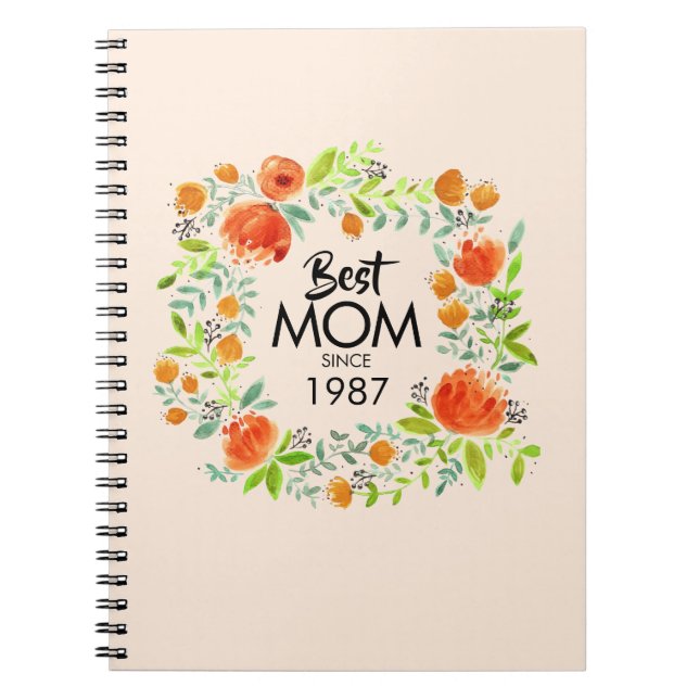 Meilleure maman depuis l'aquarelle Carnet Floral (Devant)