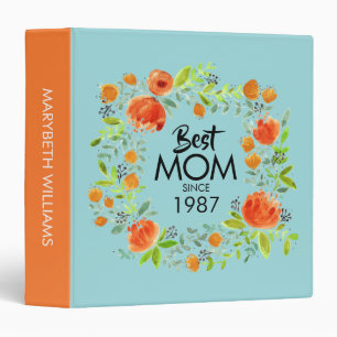 Meilleure maman depuis l'aquarelle Classeur Floral