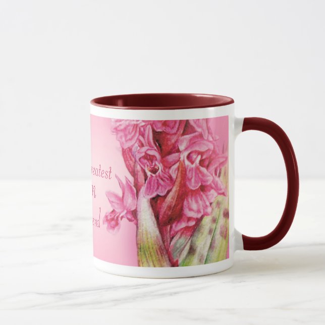 Meilleure maman et ami du monde orchidée rose mug (Droite)