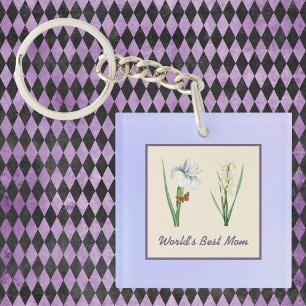 Meilleure maman irlandaise et papillon sur violet
