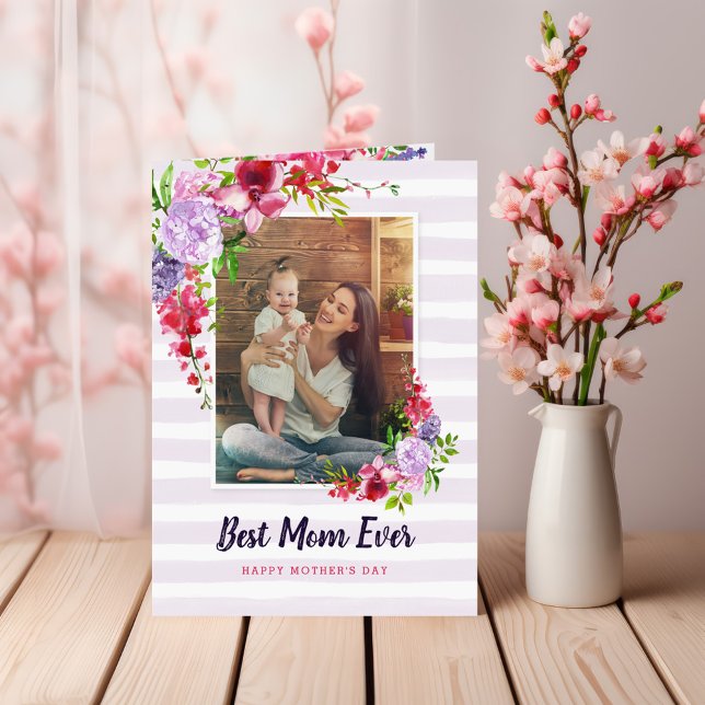 Meilleure maman jamais personnalisée Carte photo d (Créateur téléchargé)