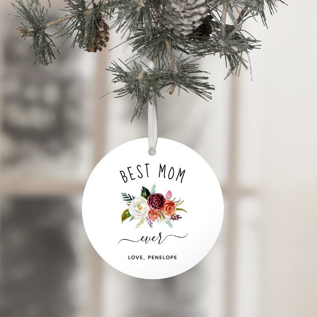 Meilleure maman jamais | Photo florale tendance Bo (A sweet and simple holiday keepsake ornament for your mother)