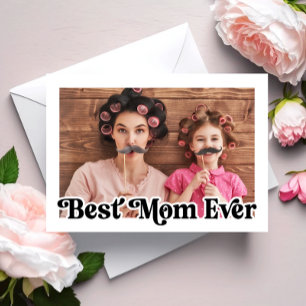 Meilleure maman Jamais Rétro Photo Floral Carte de