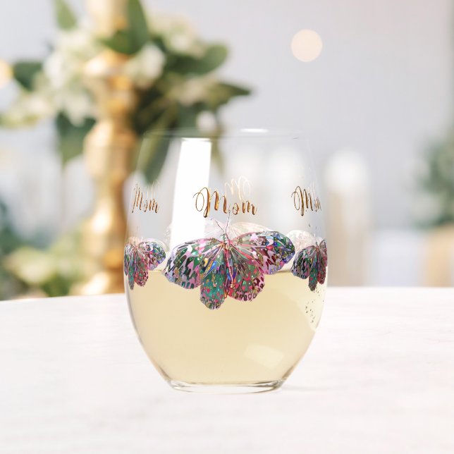 Meilleure maman jamais stemless Verre de vin (Insitu (Mariage))