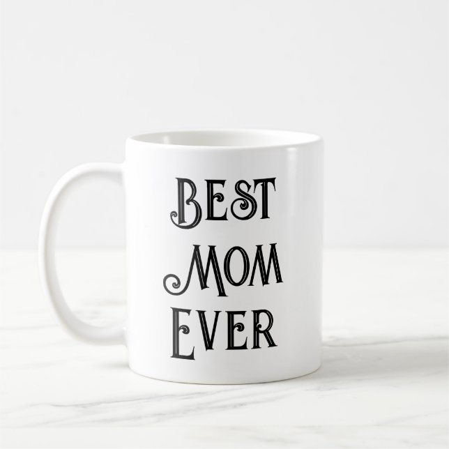 Meilleure Maman Jamais Texte Seulement Mug - Nom p (Gauche)