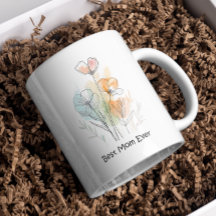 Meilleure maman Mug avec fleurs
