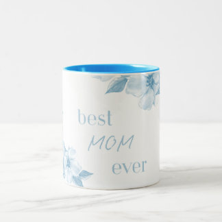 Meilleure Maman Mug Floral Bleu