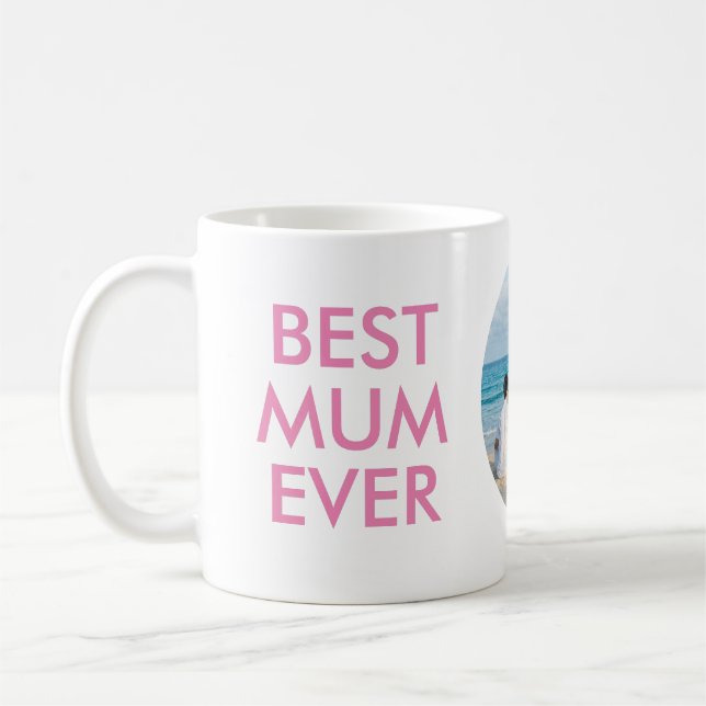 Meilleure maman personnalisée jamais Mug avec phot (Gauche)