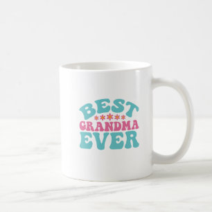 Meilleure Mamie Jamais Rétro Bleu et Café Rose Mug