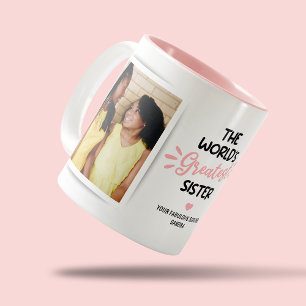 Meilleure Soeur 2 Photo Mug à café à deux tons