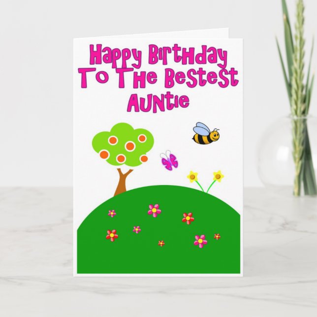 Meilleure Tante Bonne Carte de voeux d'anniversair (Devant)