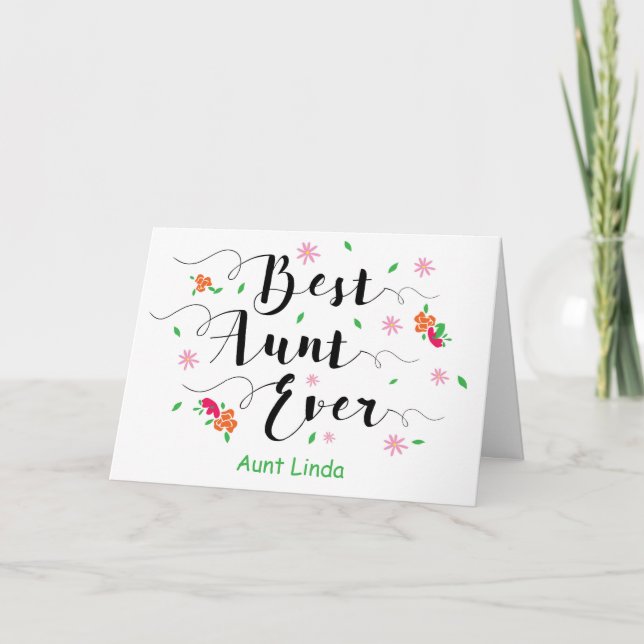 Meilleure tante jamais, Anniversaire avec carte de (Devant)