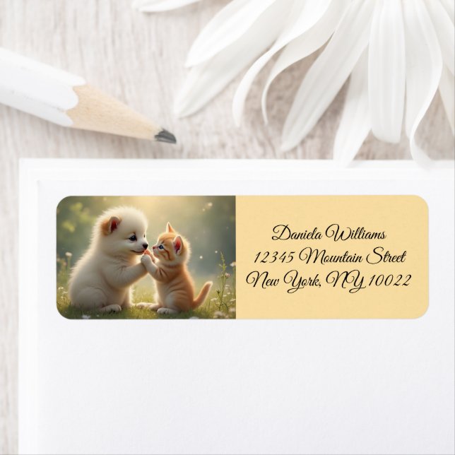 Meilleurs amis, donnez-moi cinq - mignon chiot et  (En situation)