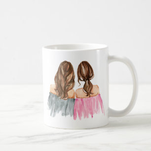 Meilleurs Amis Mug Cadeau Deux filles Brunette